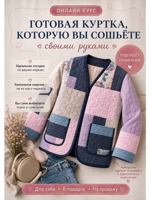 Куртка-телогрейка курс по пошиву, голубой, фото 4
