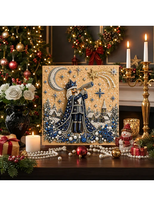 Star Nutcracker для Star врамкаDIY жемч painting 20x20 см дл, 20x20 см, фото 2