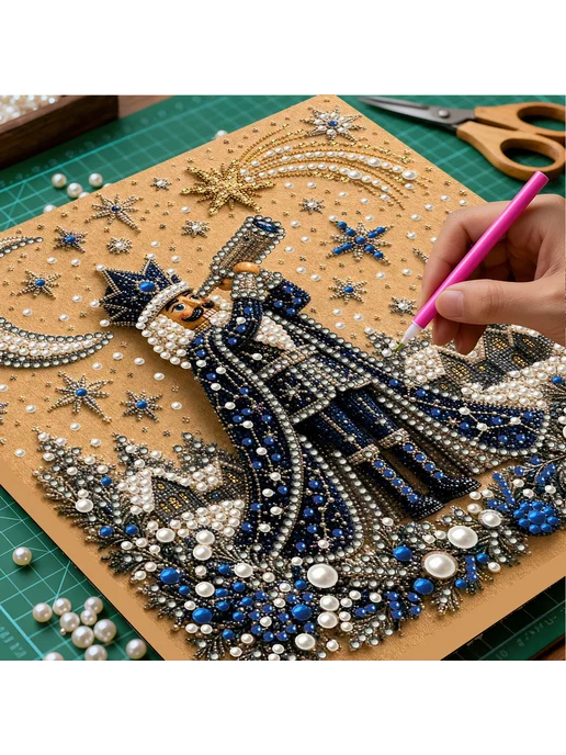 Star Nutcracker для Star врамкаDIY жемч painting 20x20 см дл, 20x20 см, фото 7