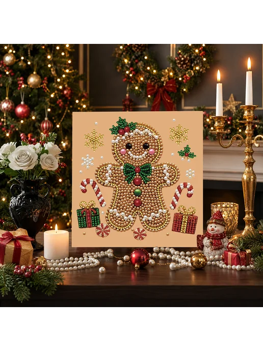 Blue Nutcracker Framed DIY Pearl Painting Kit 20x20cm for Ad, 20x20 см, фото 2
