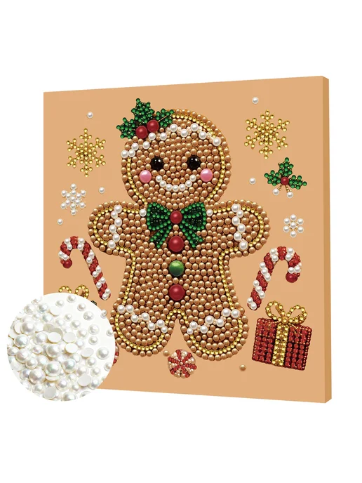 Blue Nutcracker Framed DIY Pearl Painting Kit 20x20cm for Ad, 20x20 см, фото 6
