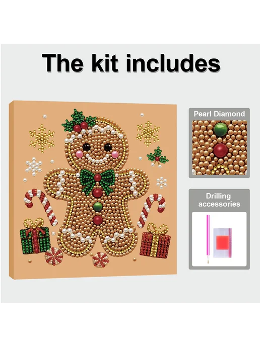 Blue Nutcracker Framed DIY Pearl Painting Kit 20x20cm for Ad, 20x20 см, фото 8