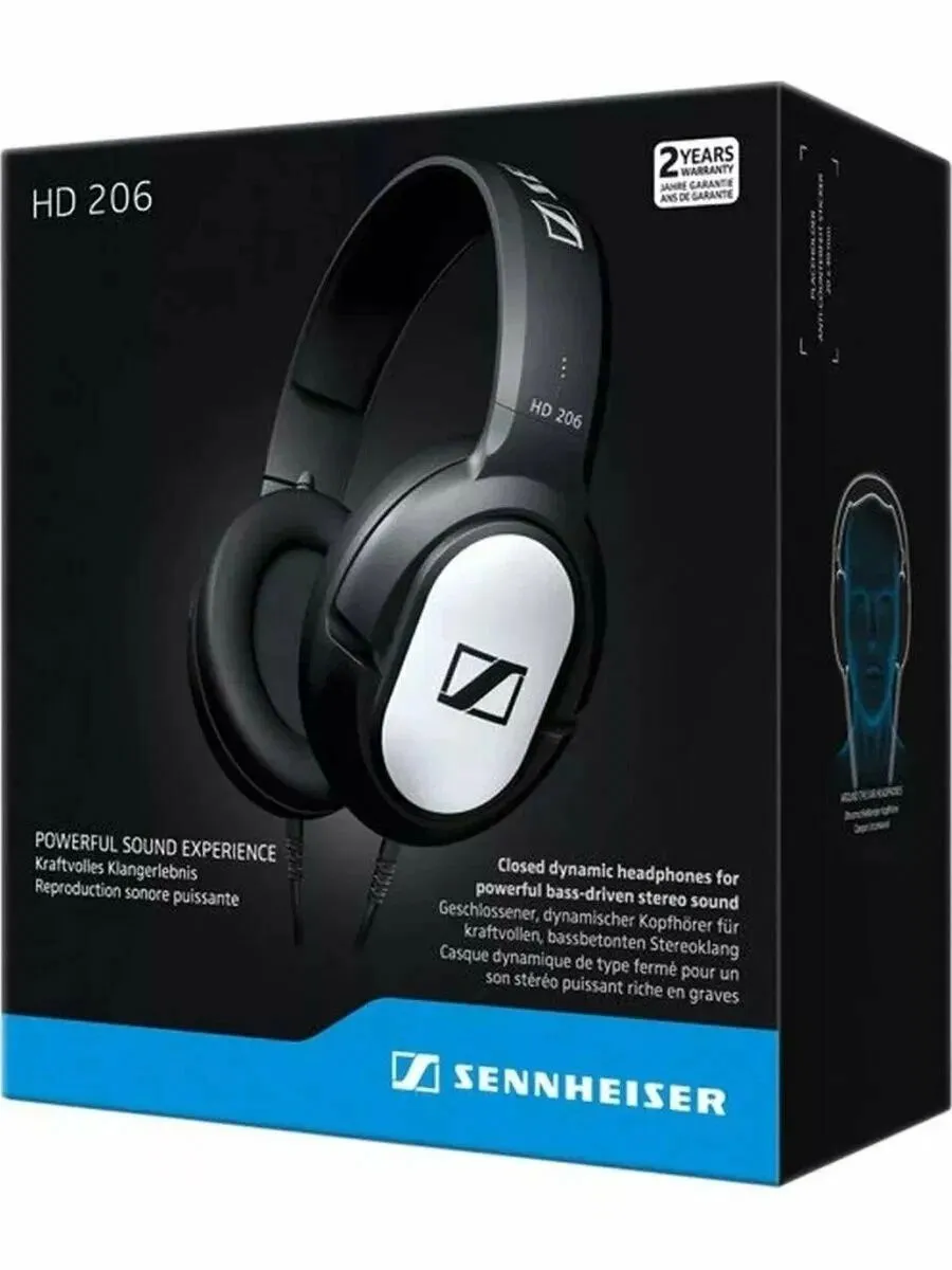 Наушники проводные Sennheiser HD 206, mini jack 3.5 mm