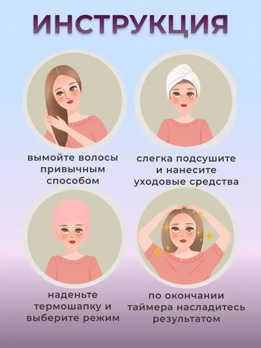 Термошапка для волос электрическая для ухода и масок, черный, фото 8