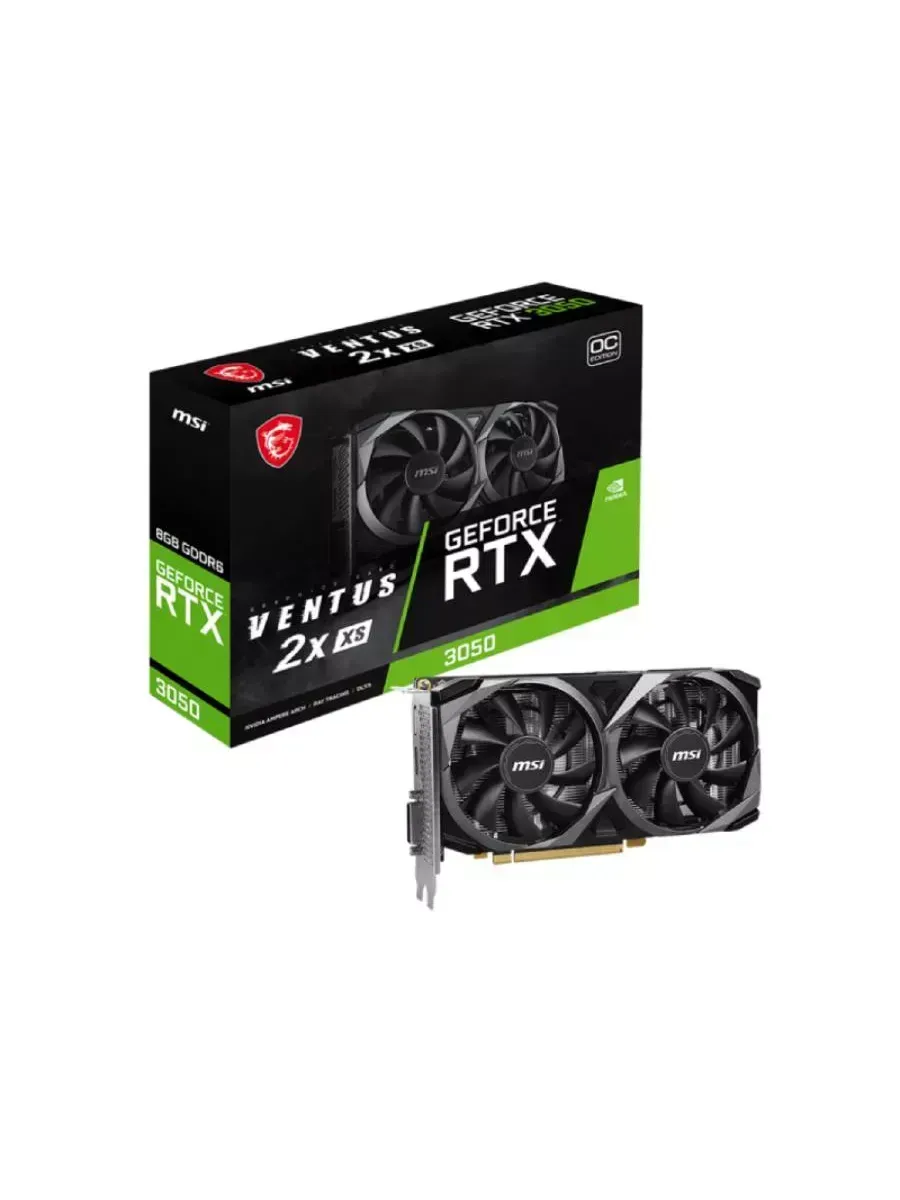 MSI Видеокарта RTX 3050 VENTUS 2X XS 8G OC 8 ГБ для ПК