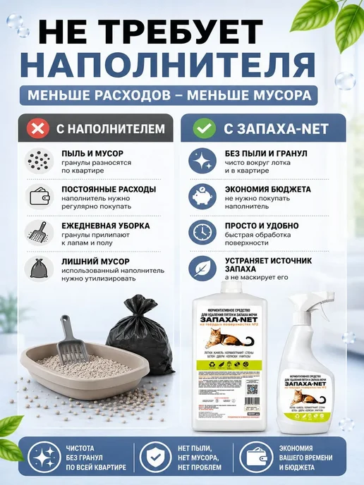 Нейтрализатор запаха мочи и меток животных Запаха-Net 0,5л, 500 мл, фото 6