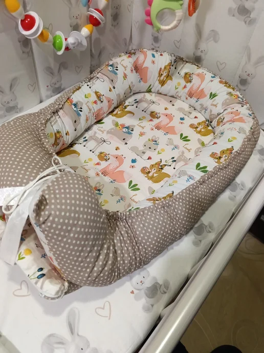 Bambini Love Кокон гнездышко для новорожденного, бежевый, фото 5