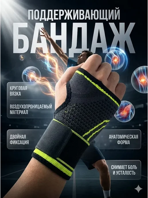 AIX4 Фиксатор запястья спортивный для спортзала, вариант, фото 2
