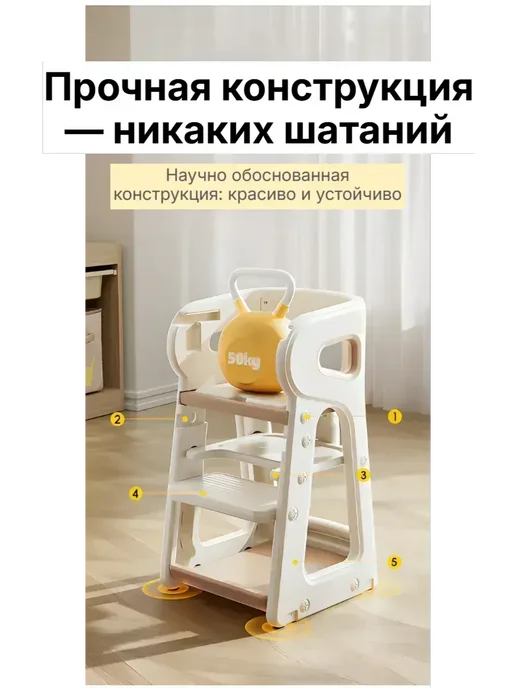 стульчик для кормления 0+ стул детский растущий, вариант, фото 2