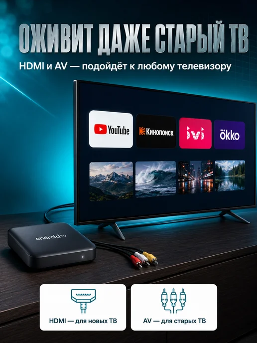 OPENWATCH Смарт приставка для телевизора с Wi-Fi, черный, фото 2