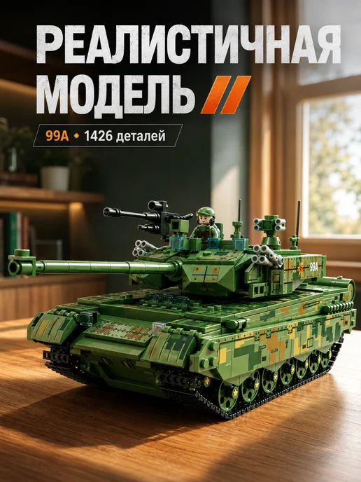 Конструктор LEGO военный танк, зеленый, фото 8