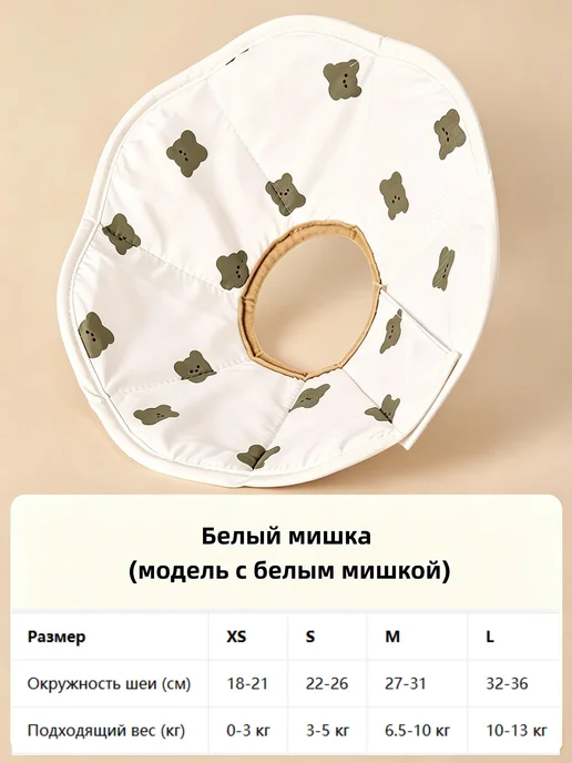 Защитный воротник для кошек и собак мягкий после операции, белый, фото 2