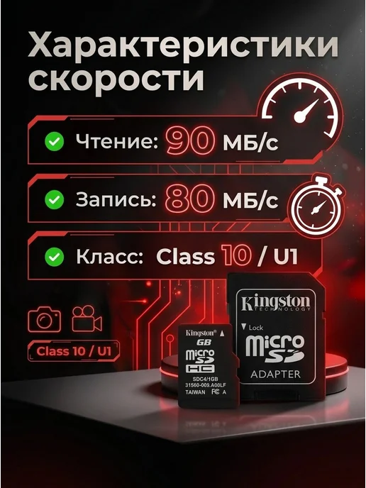 Карта памяти MicroSD 32 ГБ, 32 ГБ, фото 2
