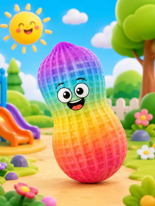 Сквиш Арахис игрушка антистресс для рук, белый, фото 8