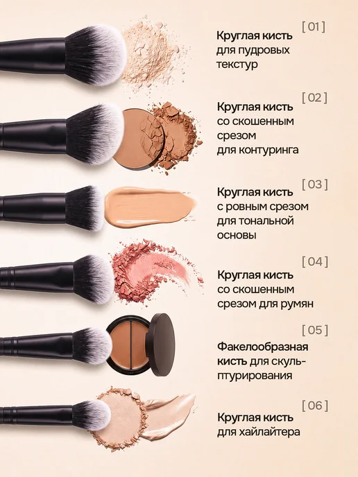slimberg Профессиональные кисти для макияжа из натурального ворса наб…, 15 шт, фото 2
