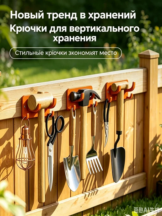 Держатель садового инструмента, ABS пластик, 1 шт, 1 шт