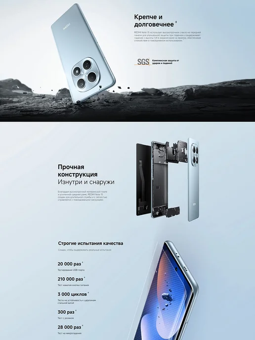 Смартфон Xiaomi Redmi Note 15 8/128 ГБ, синий, фото 6