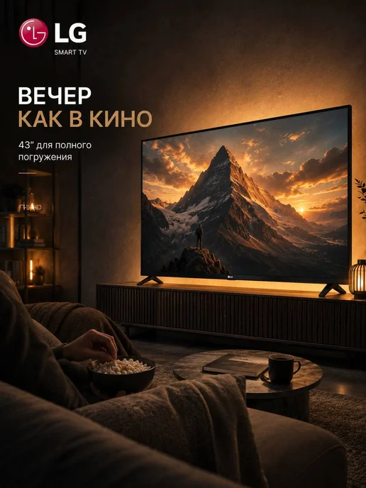 LG Телевизор 43 дюйма Smart TV с Wi-Fi, вариант, фото 3