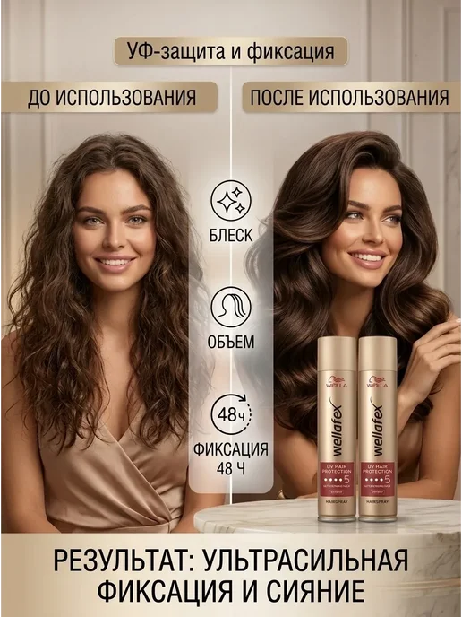 WELLA Лак для волос Велла Флекс UV Hair Protection 5 250мл, 250 мл, фото 2