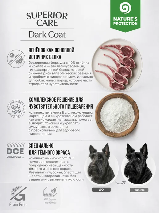 Сухой корм Nature's protection Натур Протекшн для собак, мелкие, ягненок, 1,5 кг, фото 2