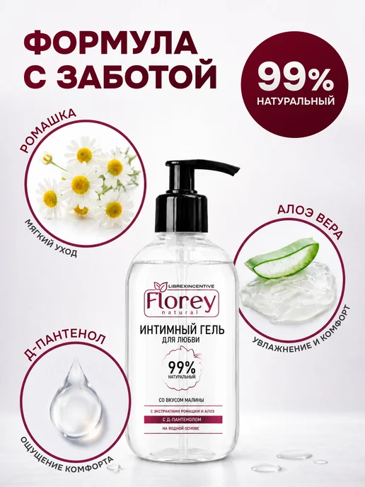 Librex Интимная смазка на водной основе со вкусом клубники 200 мл, 500 мл, фото 4