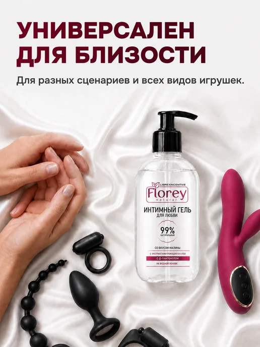 Librex Интимная смазка на водной основе со вкусом клубники 200 мл, 500 мл, фото 5