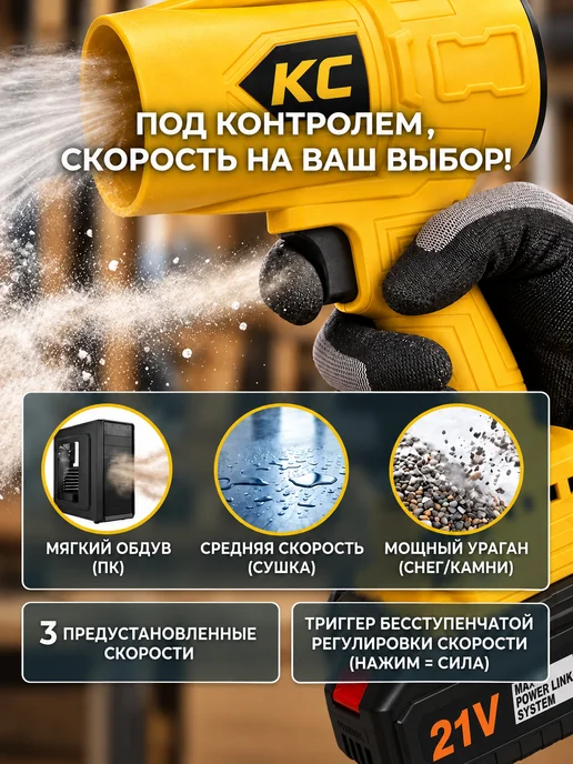 Обдув снега с автомобиля，Турбо ручной вентилятор, вариант, фото 5