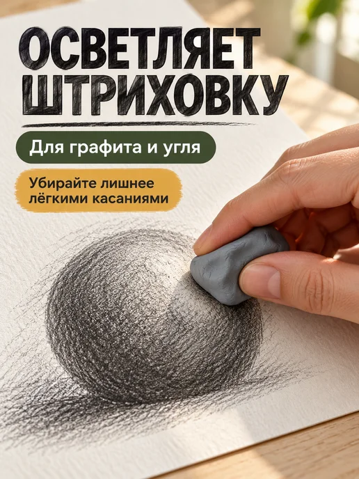 Faber-Castell Ластик-клячка серый из формопласта 40×35 мм, 40x35 мм, фото 2