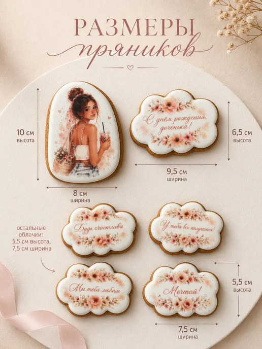 E-Katie Имбирные пряники на торт для девочки, вариант, фото 4