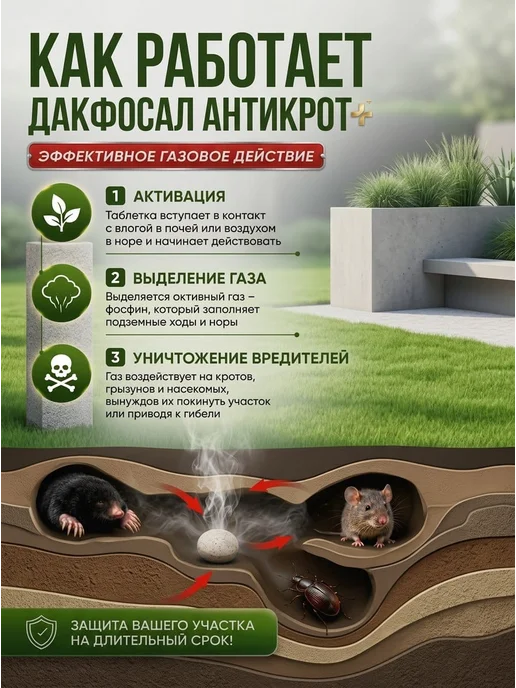 Таблетки антикрот от грызунов кротов долгоносиков, вариант, фото 3