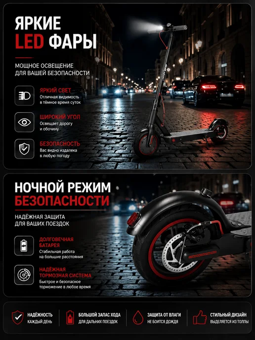 Электросамокат взрослый мощный FALANS M365 PRO, черный, фото 4