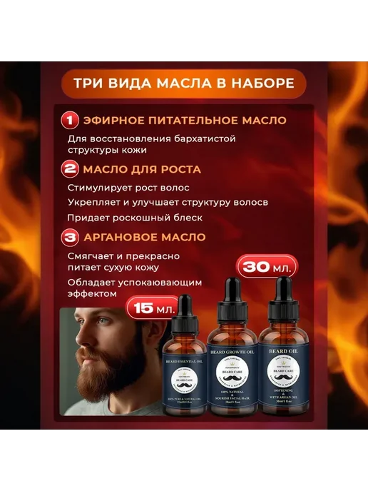 Мужской набор для ухода за бородой 13 в 1, черный, фото 3