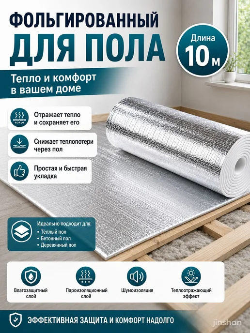Теплоотражающий утеплитель, 3 мм, рулон 10 м, 10 м, фото 7