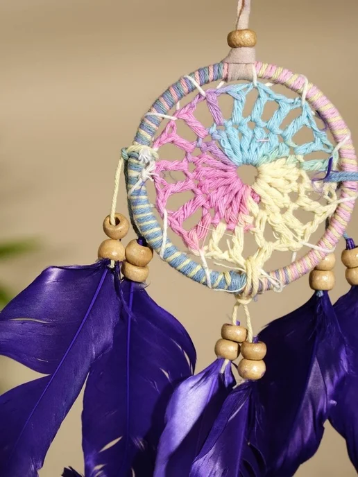 Цветной декоративный ловец снов для дома, вариант, фото 2