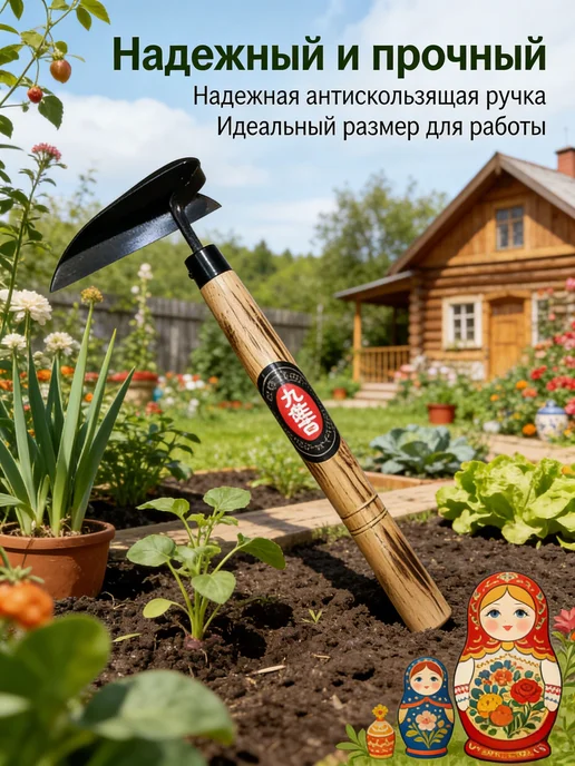Тяпка 25 см рукоять, 12 см ширина, нержавеющая сталь, вариант, фото 2