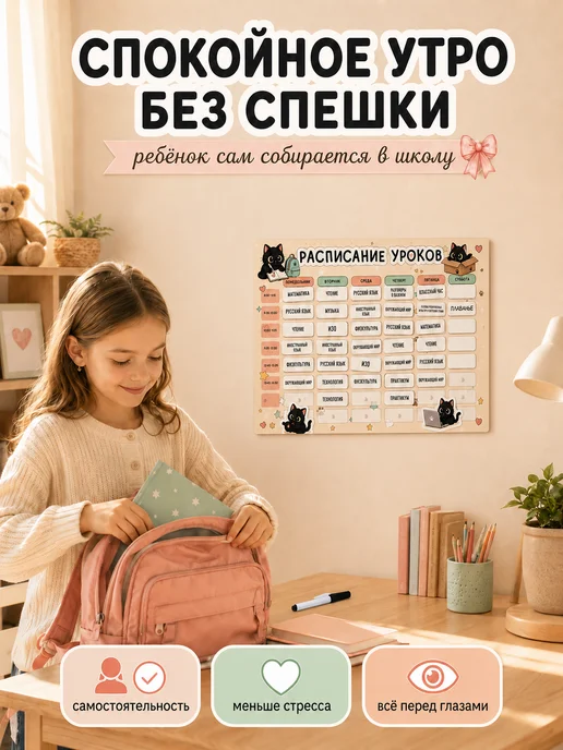 The Planer! Расписание уроков Пушин Pusheen, черный, фото 2