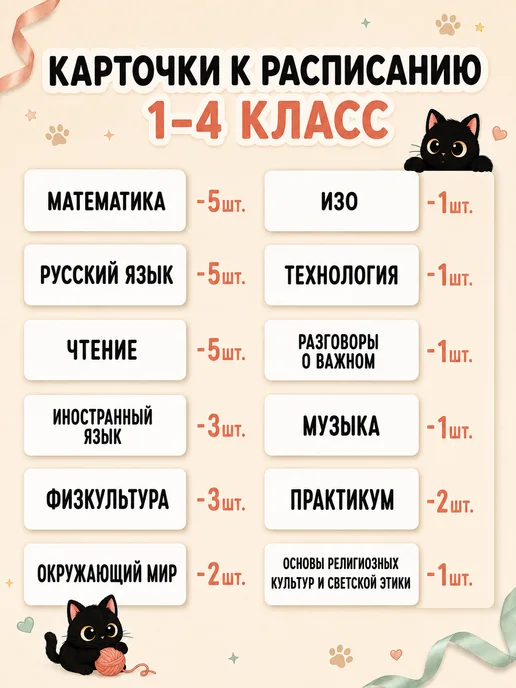The Planer! Расписание уроков Пушин Pusheen, черный, фото 5