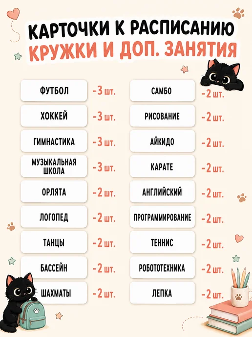 The Planer! Расписание уроков Пушин Pusheen, черный, фото 7