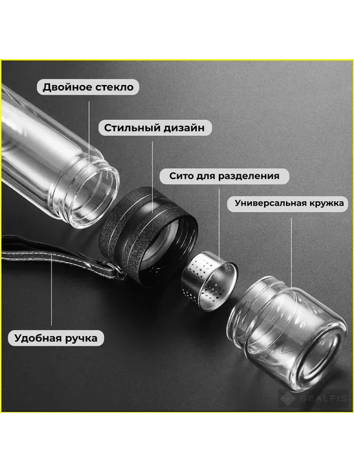Термокружка 0.5 л, холод 24 ч, тепло 24 ч, прозрачный, 500 мл, фото 3
