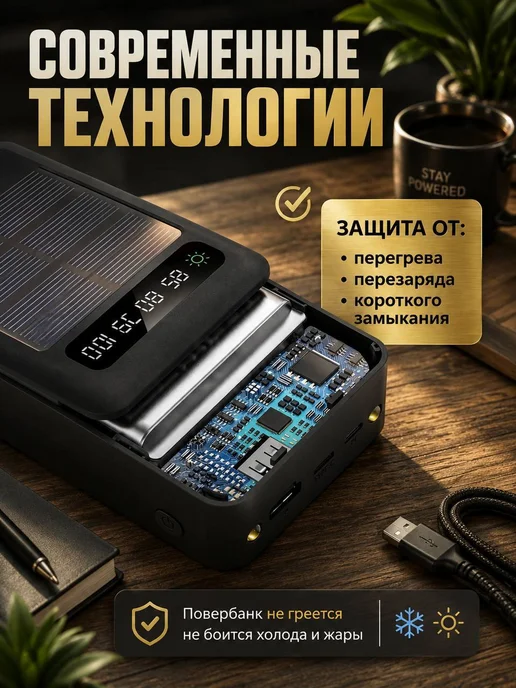 Повербанк, Внешний аккумулятор 50000, черный, фото 2
