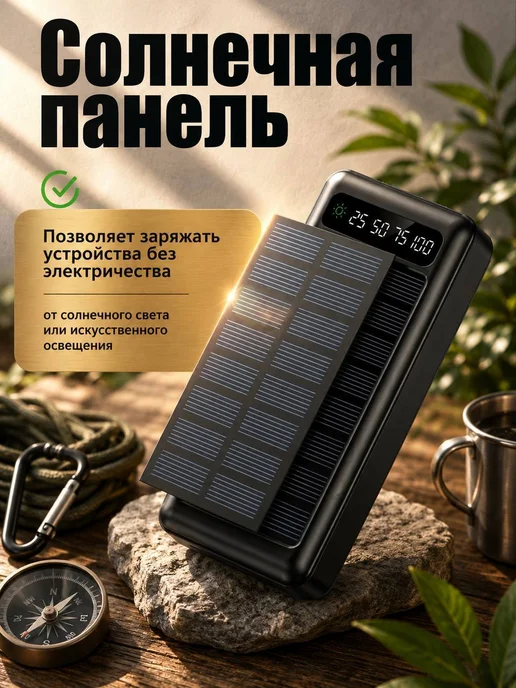 Повербанк, Внешний аккумулятор 50000, черный, фото 5