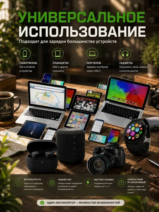 Повербанк, Внешний аккумулятор 50000, черный, фото 7