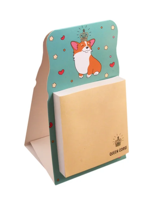 Нет бренда Блок бумаги самоклеящийся "Queen corgi", 7 х 7 см, 7x7 см
