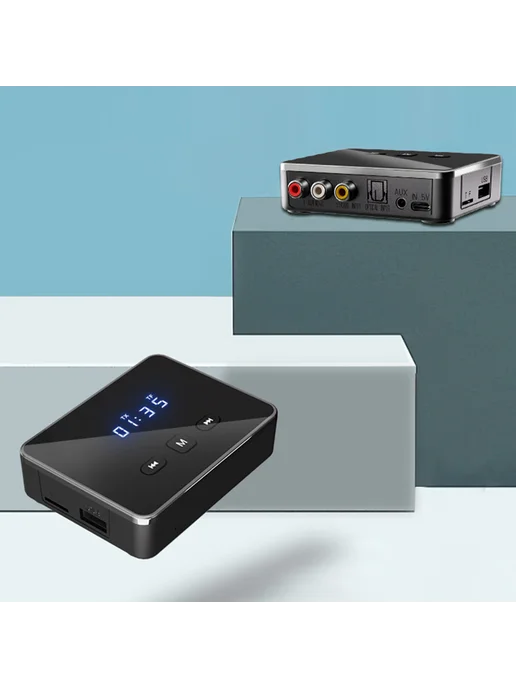 Блютуз 5.4 передатчик-приёмник с RCA AUX, дисплей, для аудио, вариант, фото 6