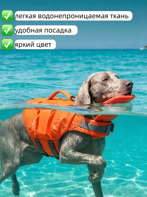 Спасательный жилет для собак, оранжевый, фото 2