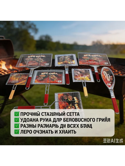 Решетка-гриль 33 см x 20 см сталь, вариант, фото 3