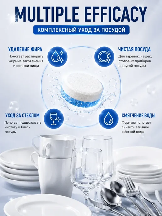 asiahome Таблетки для посудомоечной машины, белый, фото 2