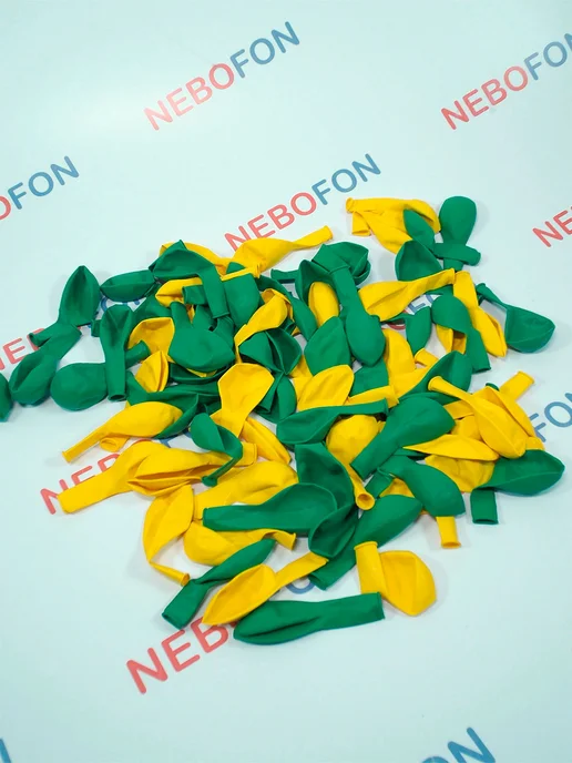 Nebofon Воздушные шары желто-зеленые 25 штук, зеленый, фото 7