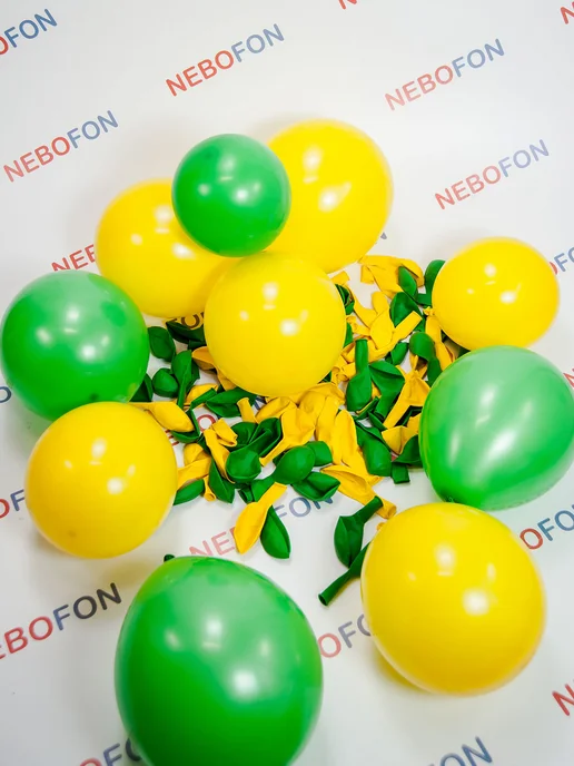 Nebofon Воздушные шары желто-зеленые 25 штук, зеленый, фото 8