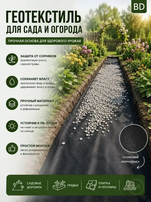 Садовый настил из полипропилена 9,5 м × 60 см, 9,5 м, фото 4